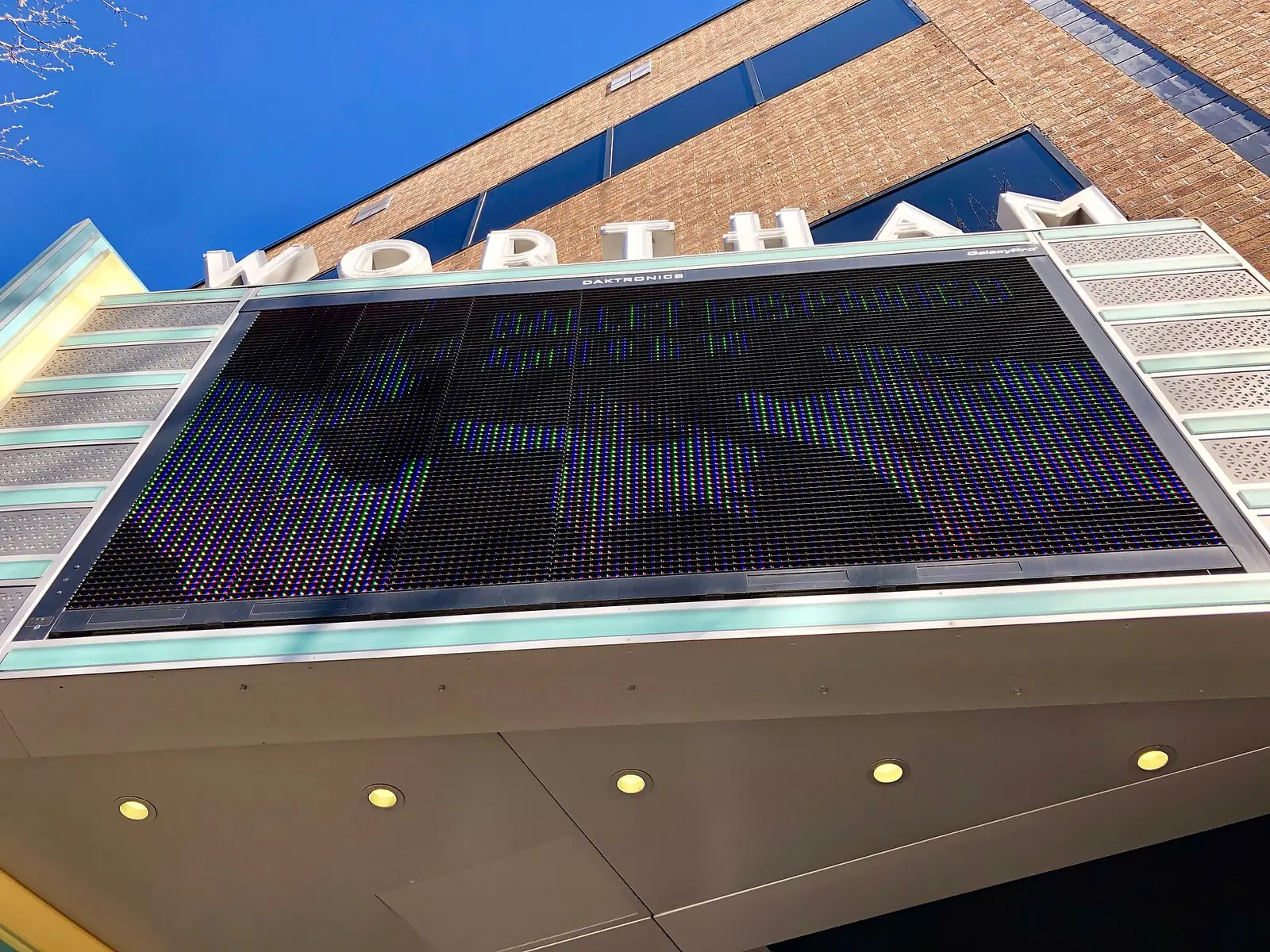 The marquee of the Wortham Center for the Performing Arts on Biltmore Avenue in downtown Asheville.