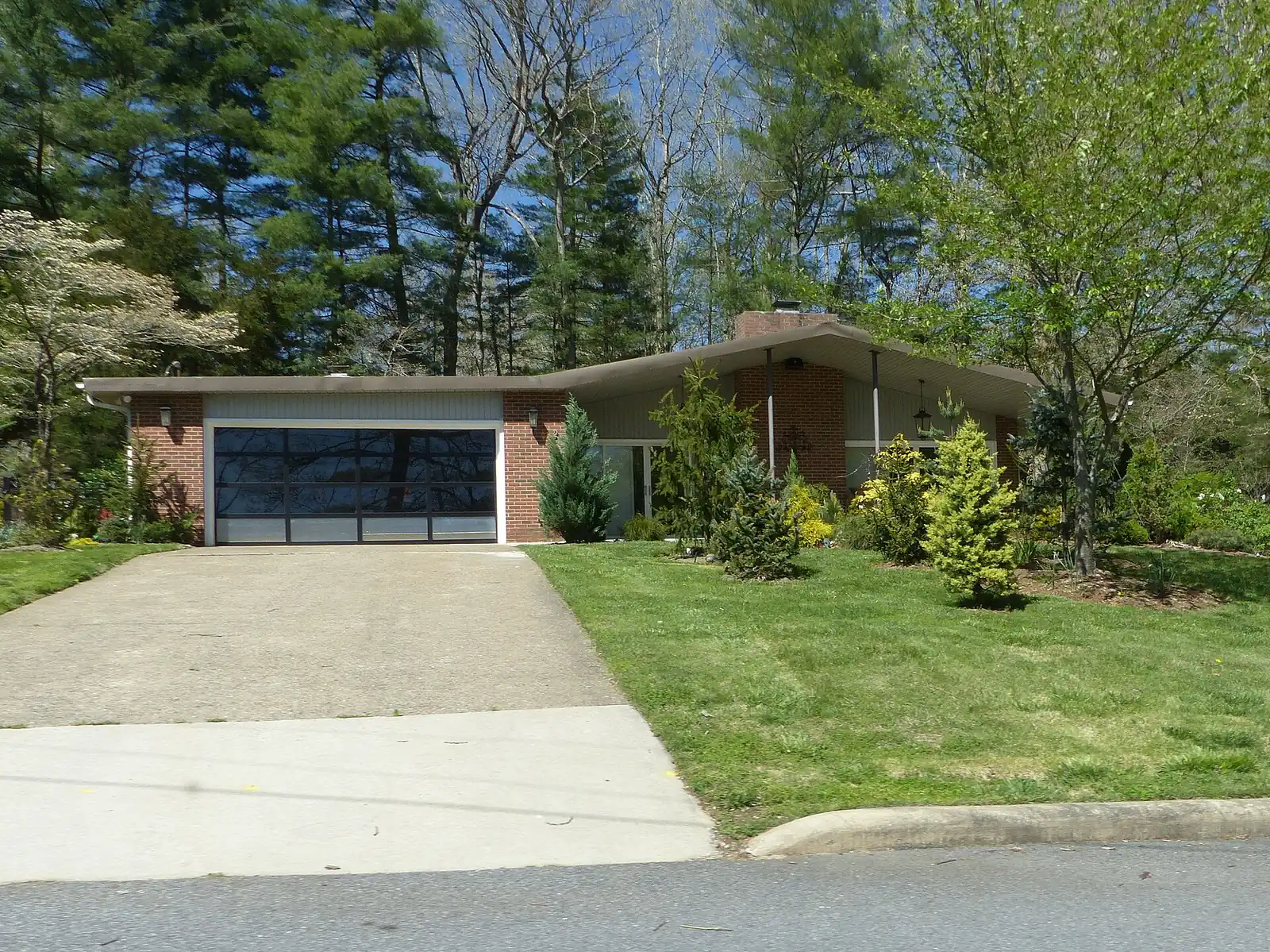 A midcentury brick ranch house in the Oak Forest neighborhood of Asheville.