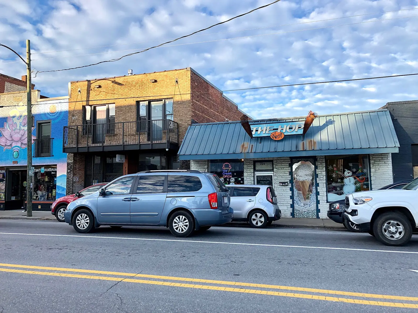 The Hop West ice cream shop on Haywood Road in West Asheville.