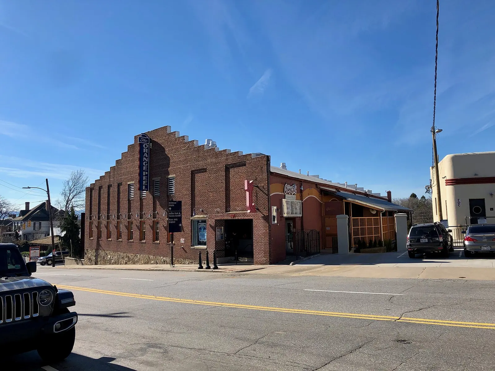 The Orange Peel music venue on Biltmore Avenue in downtown Asheville.