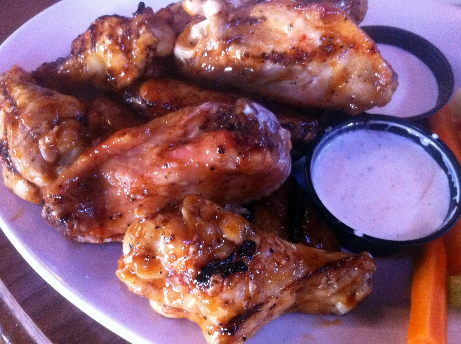 A plate of chicken wings at a restaurant in Charlotte, North Carolina, not in Asheville.